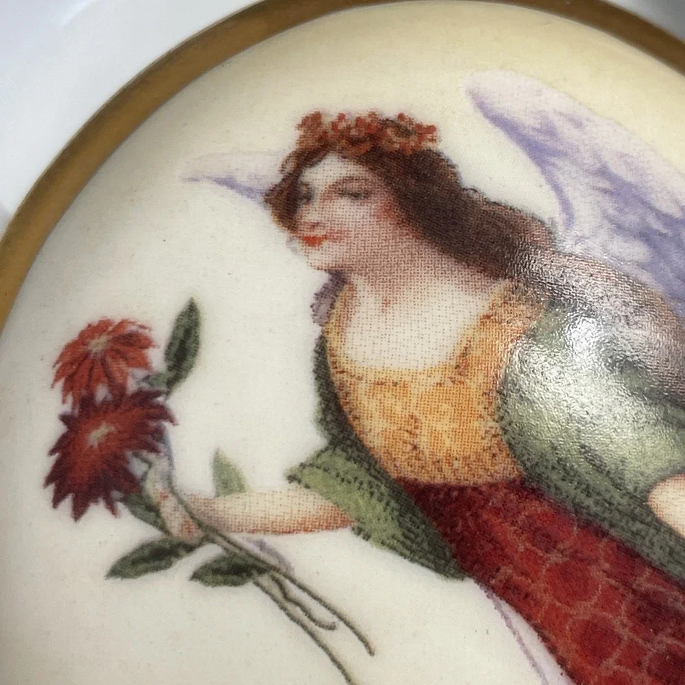 Christmas Boehm Trinket Box Porcelain Victorian Angel Home Interiors